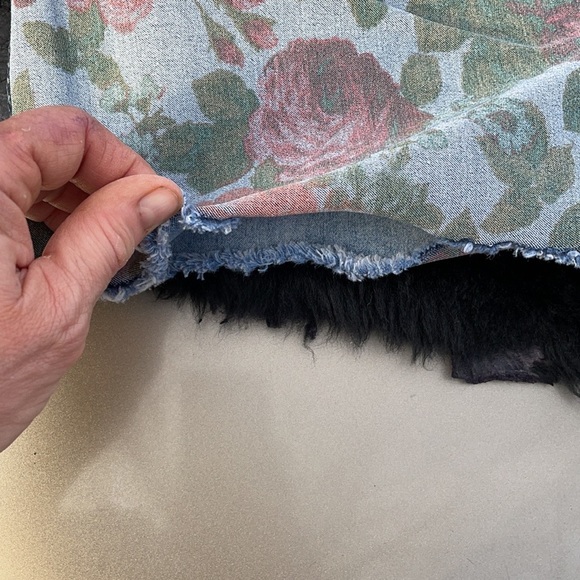 Flip Side Dual Frayed Denim Jean Shorts 2 Shorts in 1 Blue Ombré or Floral 17 - Picture 4 of 14